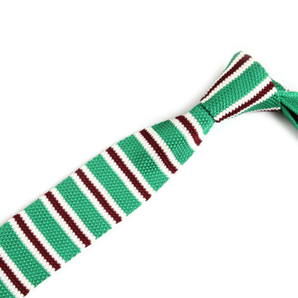 エメラルド-グリーン-赤-白-ニット-ネクタイ-ニットタイプ-全長-約141cm-剣幅-約5cm-さわやか系-緑-男女-祝-おしゃれ-かわいい-結婚式-カジュアル-シンプル-スーツ-人気-プレゼント-ギフト-入園式-成人式