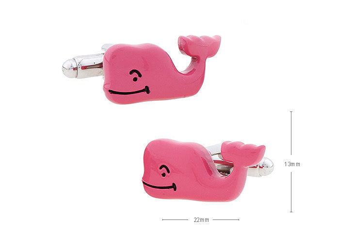 ピンクのくじら-ビビットカラー-カフスボタン-ピンク-おしゃれ-男女-カフリングス-個性-動物-プレゼント-大人気-結婚式-カフス専門店