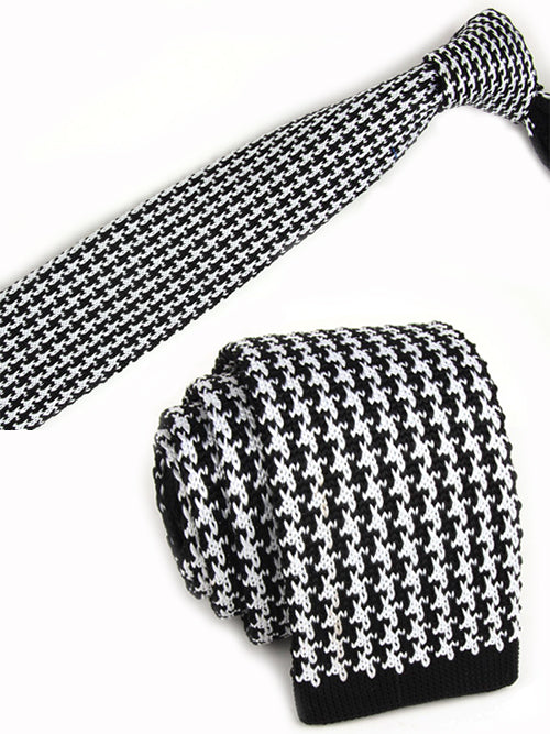 黒-白-編み-込み-柄-ニット-タイ-メリヤス-編み-スッキリタイプ-スタイリッシュ系-シンプル-クール-男女-祝-おしゃれ-かわいい-結婚式-カジュアル-スーツ-人気-プレゼント-ギフト-入園式-入学式-成人式