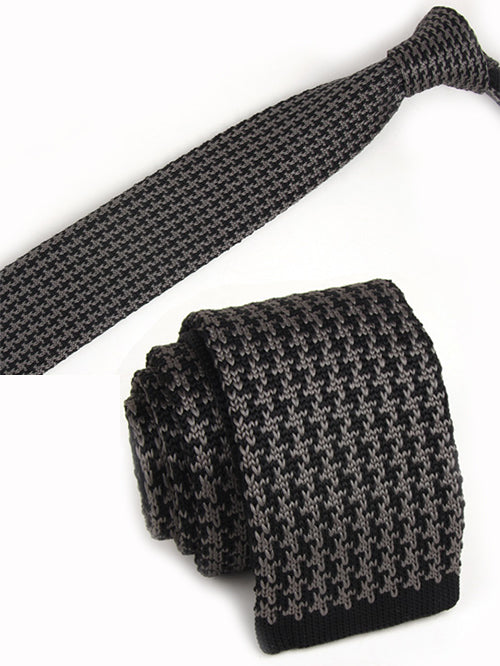 黒-グレイ-編み込み-ニット-タイ-メリヤス編み-スッキリ-タイプ-スタイリッシュ系-シンプル-クール-男女-祝-おしゃれ-かわいい-結婚式-カジュアル-スーツ-人気-プレゼント-ギフト-入園式-入学式-成人式