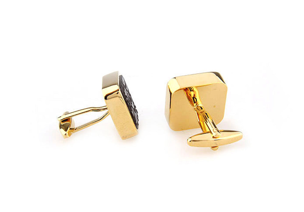 百合柄-ズッシリ-重い-金-x-黒-カフスボタン-銀-系-シルバー-男女-カフリングス-営業マン-おしゃれ-かわいい-結婚式-カジュアル-シンプル-スーツ-人気-プレゼント-ギフト-入園式-入学式-成人式