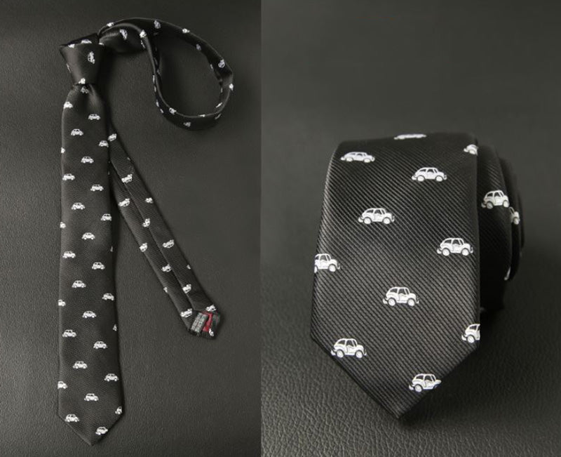 黒生地-刺繍-白色-くるま柄-ネクタイ-ポリエステル-全長-約-145cm-剣幅-約-6cm-おしゃれ-かわいい-結婚式-カジュアル-シンプル-スーツ-人気-プレゼント-ギフト-春-成人式