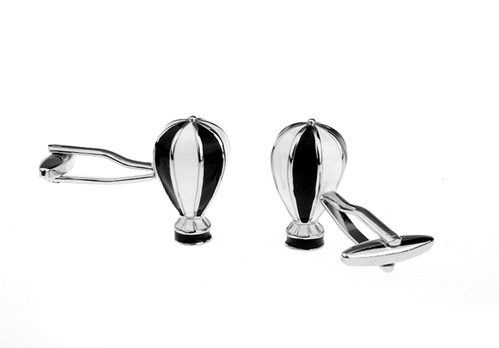 白-x-黒-熱気球-カフスボタン-白-系-ホワイト-男女-カフリングス-営業マン-おしゃれ-かわいい-ユニーク-結婚式-カジュアル-シンプル-スーツ-人気-プレゼント-ギフト-入園式-入学式-成人式