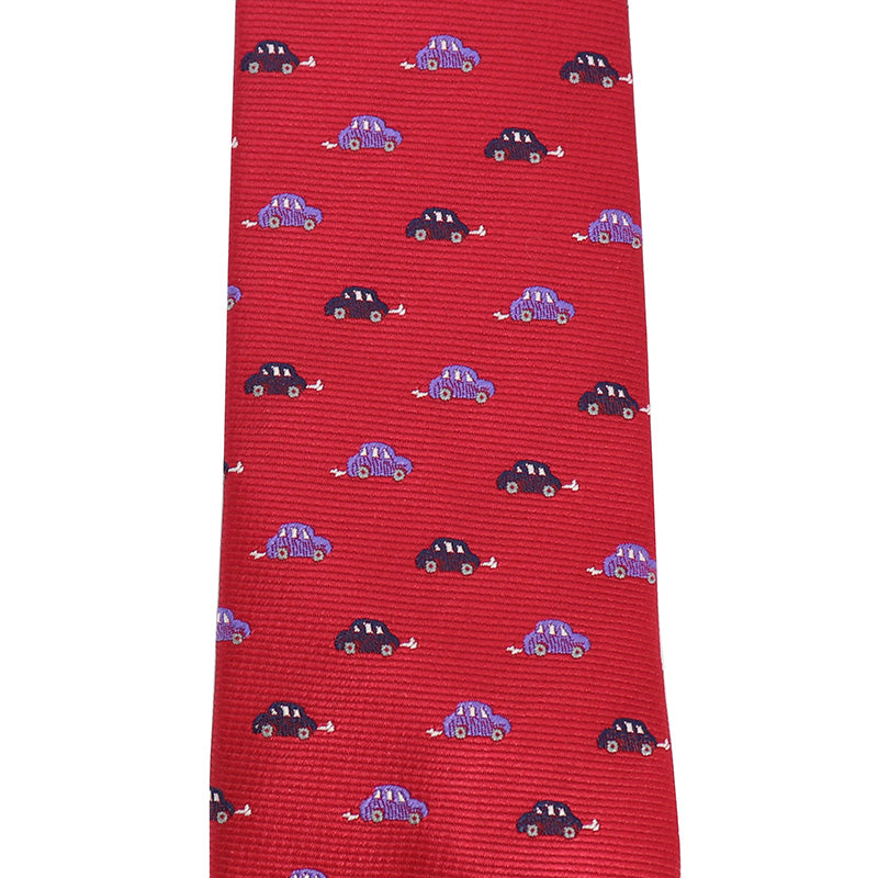 レッド-クルマ-刺繍-可愛い-乗り物-ネクタイ-ペット-ポリエステル-全長-約-145cm-剣幅-約-6cm-おしゃれ-かわいい-結婚式-カジュアル-シンプル-スーツ-人気-プレゼント-ギフト-春-成人式