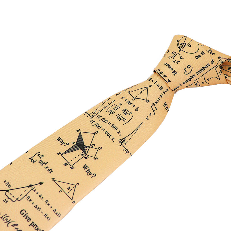 数学-数式-計算式-ベージュ-ネクタイ-理系-ポリエステル-全長-約-145cm-剣幅-約-8cm-おしゃれ-かわいい-結婚式-カジュアル-シンプル-スーツ-人気-プレゼント-ギフト-春-成人式