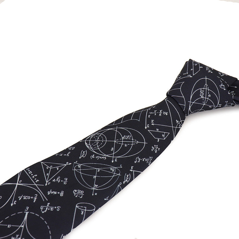 数学-数式-計算式-黒色-ネクタイ-理系-ポリエステル-全長-約-145cm-剣幅-約-8cm-おしゃれ-かわいい-結婚式-カジュアル-シンプル-スーツ-人気-プレゼント-ギフト-春-成人式