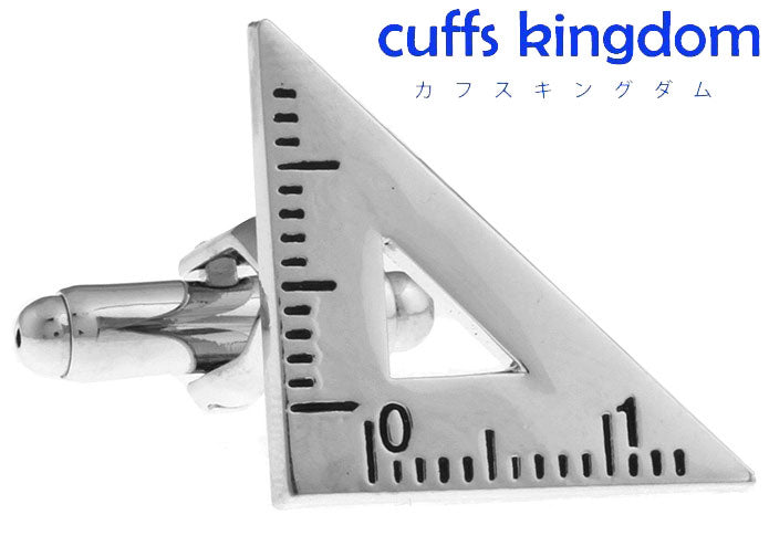 三角-定規-ユニーク-カフスボタン-銀色-系-男女-カフリングス-営業マン-おしゃれ-かわいい-結婚式-カジュアル-シンプル-スーツ-人気-先生-プレゼント-ギフト-入園式-入学式-成人式