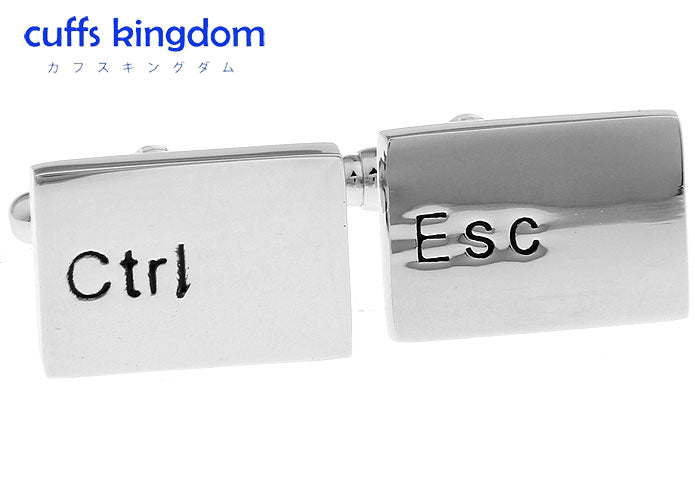 ctrl-キー-esc-キー-型-カフスボタン-銀色-系-男女-カフリングス-営業マン-おしゃれ-かわいい-結婚式-カジュアル-シンプル-スーツ-人気-プレゼント-ギフト-入園式-入学式-成人式