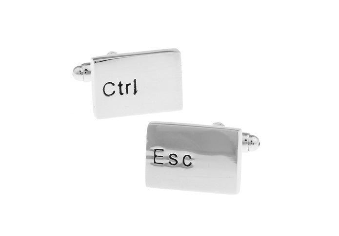 ctrl-キー-esc-キー-型-カフスボタン-銀色-系-男女-カフリングス-営業マン-おしゃれ-かわいい-結婚式-カジュアル-シンプル-スーツ-人気-プレゼント-ギフト-入園式-入学式-成人式