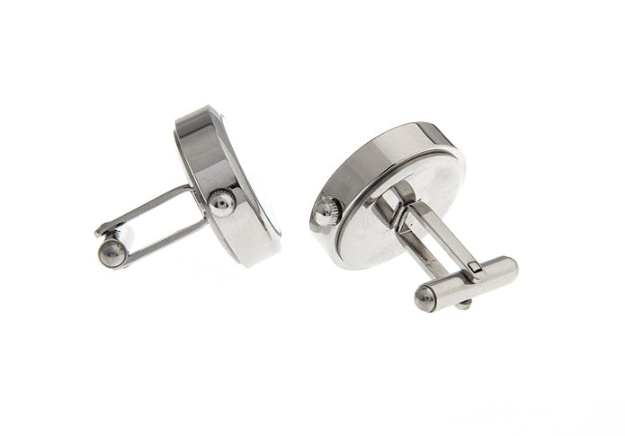 時計-機能付き-アナログ-時計-丸型-銀-カフスボタン-銀色-系-男女-カフリングス-営業マン-おしゃれ-かわいい-結婚式-カジュアル-シンプル-豪華-スーツ-人気-プレゼント-ギフト-入園式-入学式-成人式