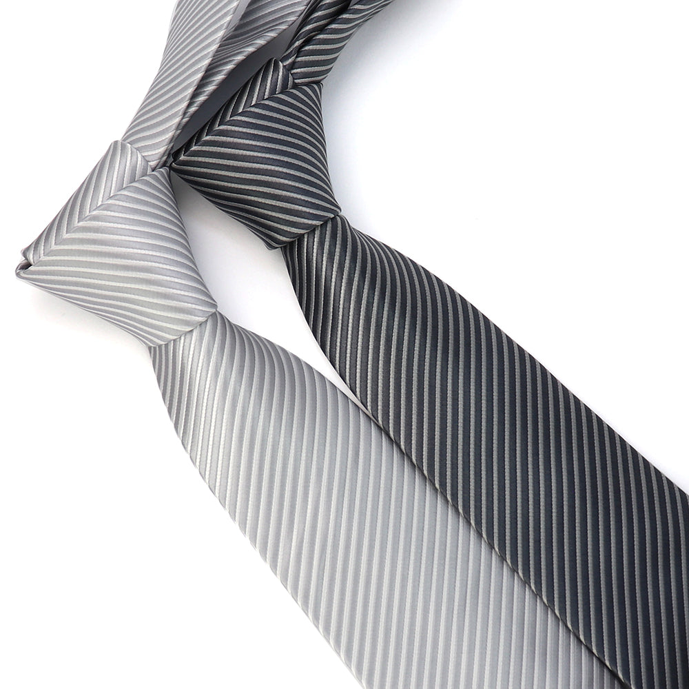 爽やかな肌さわり-ストライプ柄-ネクタイ-ライトグレー-男女-カジュアル-スーツ-ビジネス-人気-プレゼント-ギフト-幅7cm