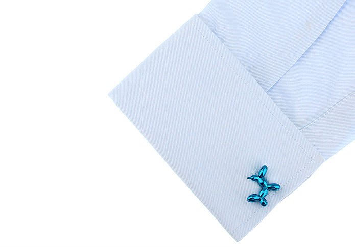 バルーンアート-犬-カフリングス-青緑-系-男女-カフリングス-営業マン-おしゃれ-かわいい-結婚式-カジュアル-ユニーク-スーツ-人気-プレゼント-ギフト-入園式-入学式-成人式