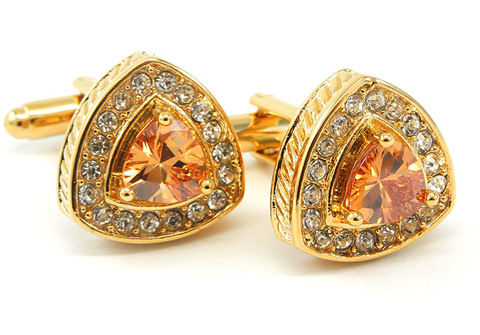 豪華-ジュエリー-ゴールド-x-オレンジ-カフスボタン-ゴールド-ジュエル系-男女-カフリングス-エレガント-結婚式-豪華-プレゼント-カフス専門店