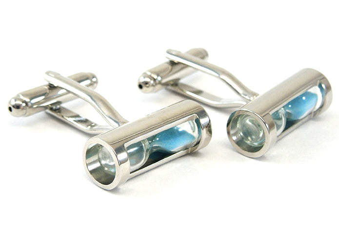 砂時計-おもしろ-ブルー-カフスボタン-青系-ブルー-男女-カフリングス-営業マン-おしゃれ-かわいい-結婚式-カジュアル-ユニーク-スーツ-人気-プレゼント-ギフト-入園式-入学式-成人式