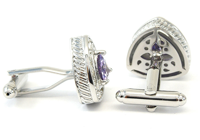 豪華-ジュエリー-シルバー-x-パープル-カフス-ボタン-紫系-パープル-男女-カフリングス-営業マン-おしゃれ-かわいい-結婚式-カジュアル-ゴージャス-スーツ-人気-プレゼント-ギフト-入園式-入学式-成人式