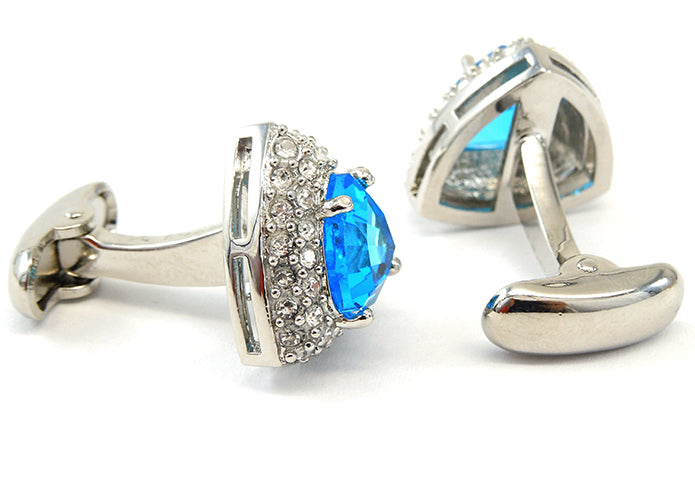 豪華-ジュエリー-シルバー-x-ブルー-カフスボタン-青系-ブルー-男女-カフリングス-営業マン-おしゃれ-かわいい-結婚式-カジュアル-ゴージャス-スーツ-人気-プレゼント-ギフト-入園式-入学式-成人式-海外挙式