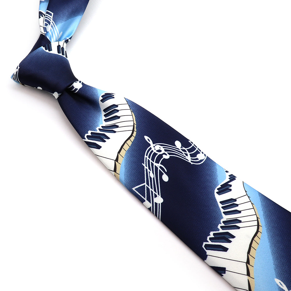 楽譜 ピアノ 鍵盤 音符 ネクタイ ユニーク 個性 音楽 グラデーションカラー おしゃれ かわいい 男女 趣味 楽器 エレガント 正装 プレゼント ギフト 幅9cm