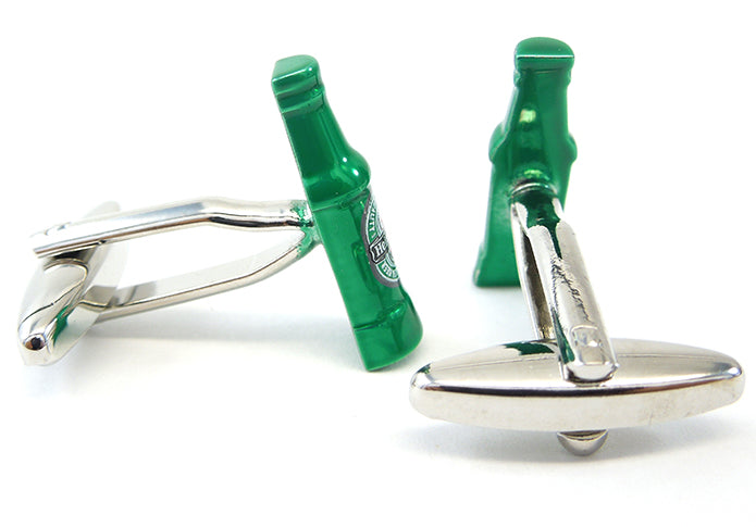 瓶ビール-緑-カフスボタン-緑系-グリーン-男女-カフリングス-営業マン-おしゃれ-かわいい-結婚式-カジュアル-シンプル-ユニーク-スーツ-人気-プレゼント-ギフト-入園式-入学式-成人式