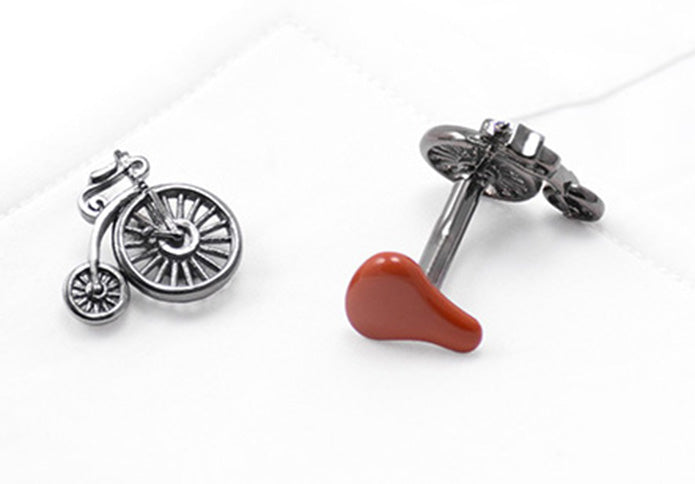 自転車-サドル-おしゃれ-カフス-茶銀色-カフスボタン-ブラック-男女-スーツ-人気-ユニーク-プレゼント-おしゃれ-ギフト-カフス専門店