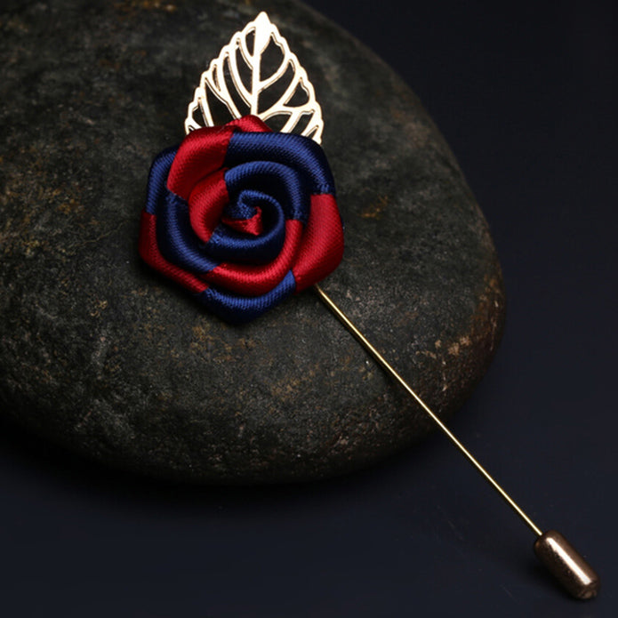 ナイロン-薔薇-青-赤-スーツ-アクセ-金針色-ラペルピン-おしゃれ-かわいい-プレゼント-高級感-メンズ-お礼-ギフト-アクセサリ