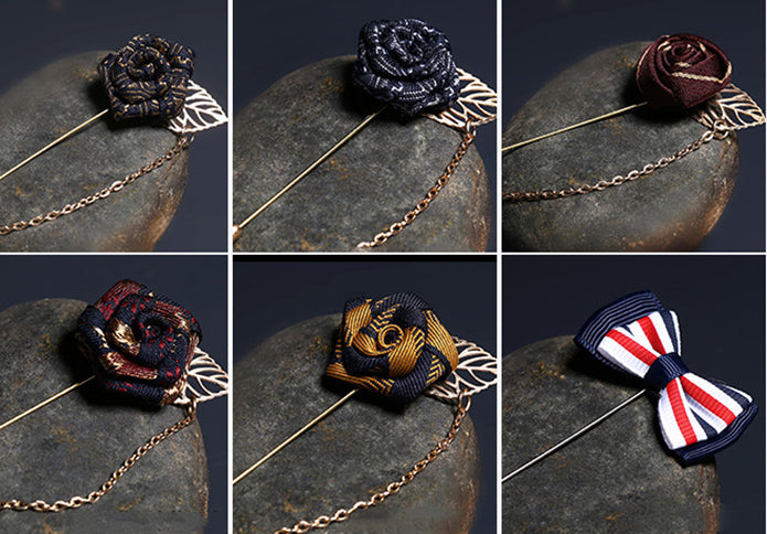 薔薇-モチーフ-きらきら-スーツアクセ-金色-ラペルピン-おしゃれ-かわいい-プレゼント-高級感-メンズ-お礼-ギフト-アクセサリ