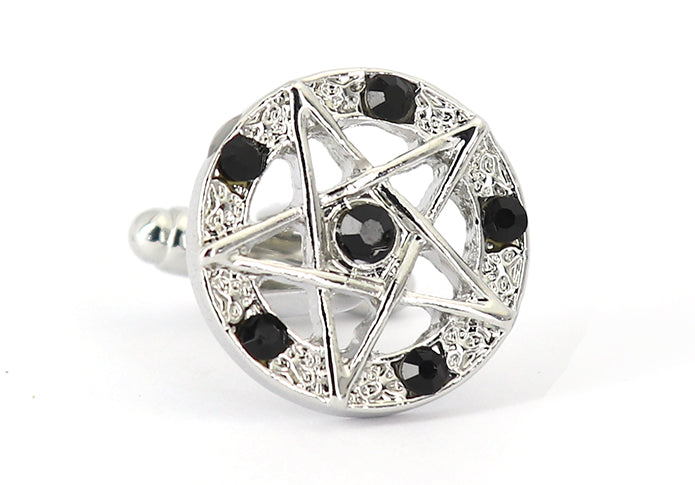 星-モチーフ-魔法陣-カフリングス-色-銀色-カフスボタン-ブラック-男女-スター-おしゃれ-かわいい-結婚式-プレゼント-入園式-入学式-成人式-カフス専門店