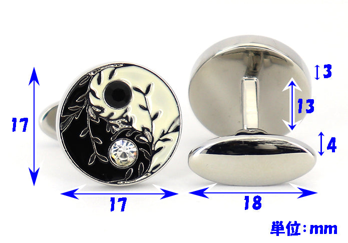 太極図-陰と陽-象徴-キラッ-ワンポイント-アクセント-黒-白-色-カフスボタン-黒白系-おすすめ-ユニーク-おしゃれ-スポーツ-男女-営業マン-結婚式-スーツ-人気-カフリングス-プレゼント-ギフト-入園式-入学式-成人式