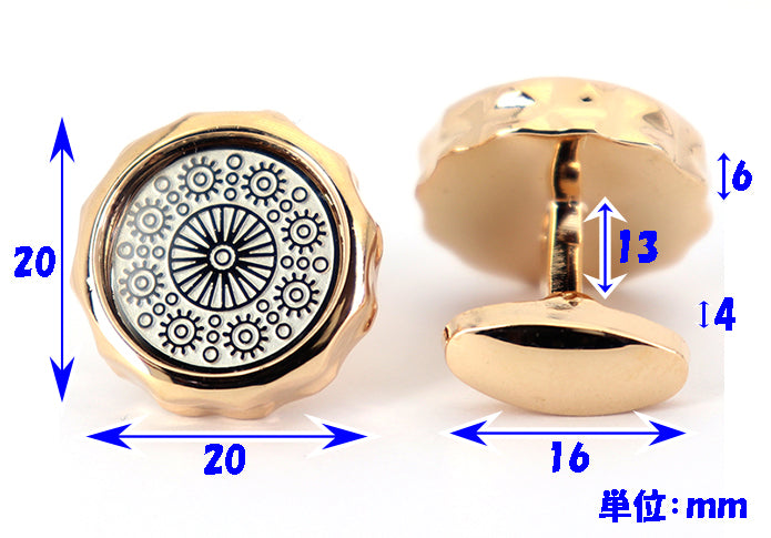 レトロ-太陽-色-ブロンズ-丸い-カフス-おしゃれ-男女-かわいい-結婚式-スーツ-人気-カフリングス-プレゼント-ギフト-入園式-入学式-成人式