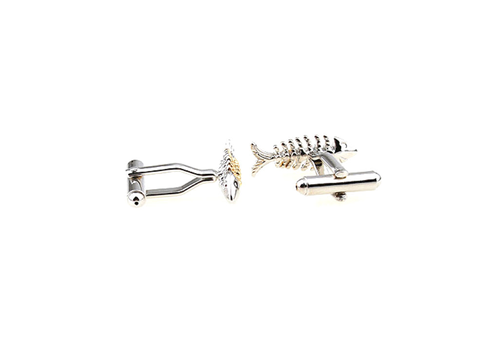 フィッシュ-ボーン-カフスボタン-魚の骨-愛くるしい-笑顔