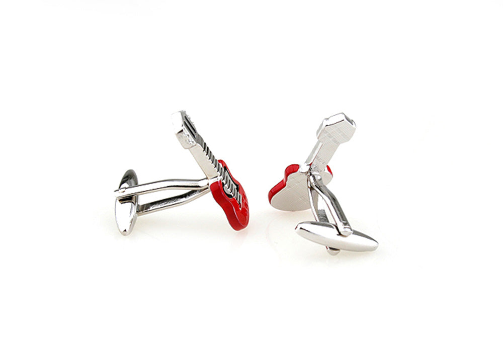 豪華-3色-仕上げ-レッド-ギター-カフス-大きい-ハイクオ-精密細工-赤系-レッド-男女-カフリングス-営業マン-おしゃれ-かわいい-結婚式-カジュアル-シンプル-スーツ-人気-プレゼント-ギフト-入園式-入学式-成人式