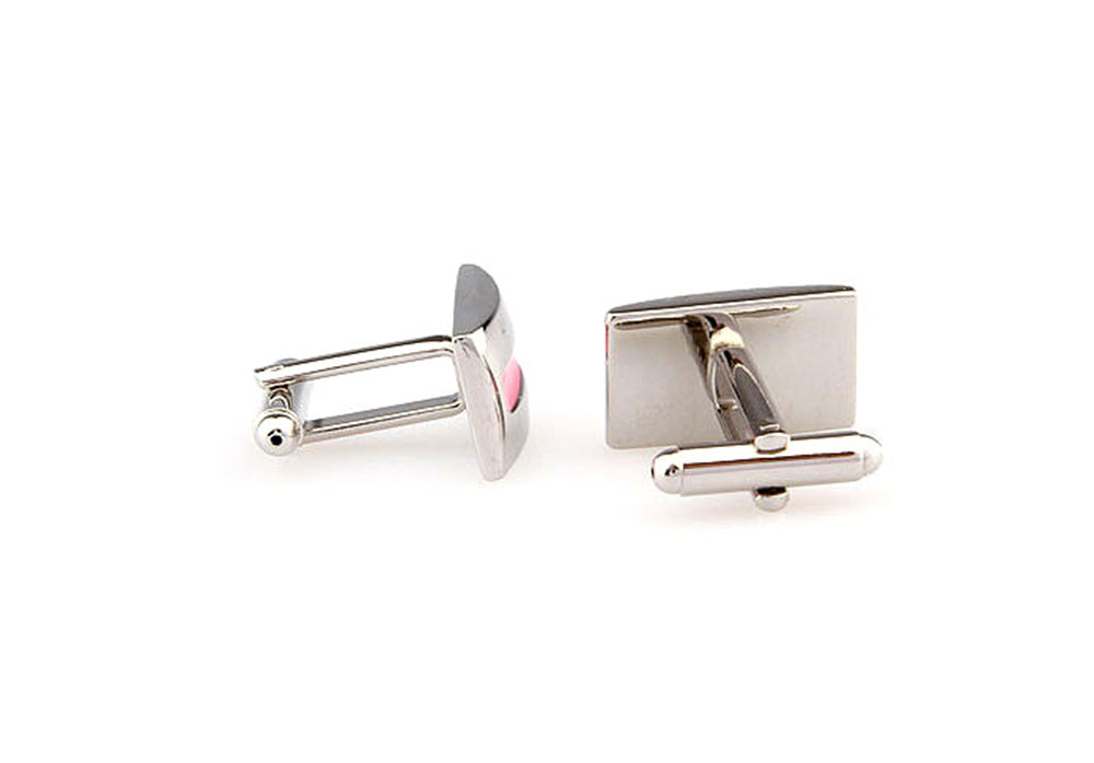 桃色-シンプル-ビジネス-カフスボタン-pink色-パステル系-男女-カフリングス-フォーマル-四角-かわいい-カフス専門店