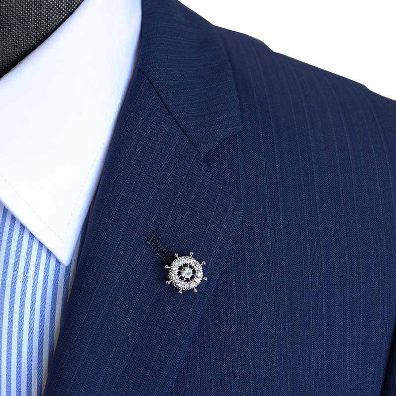 きらきら舵-タイタック-ラペルピン-2way仕様-銀色-タイタック-ラペルピン-チェーン付-シルバー系-男女-カフリングス-営業マン