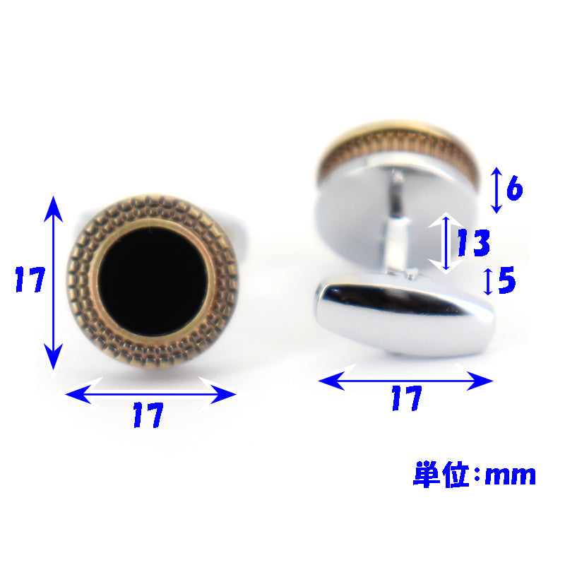 円形-ジオメトリ-カフスボタン-黒-ブロンズ-男-女-カフリングス-営業マン-おしゃれ-かわいい-結婚式-カジュアル-シンプル-スーツ-人気-プレゼント-ギフト-入園式-入学式-成人式