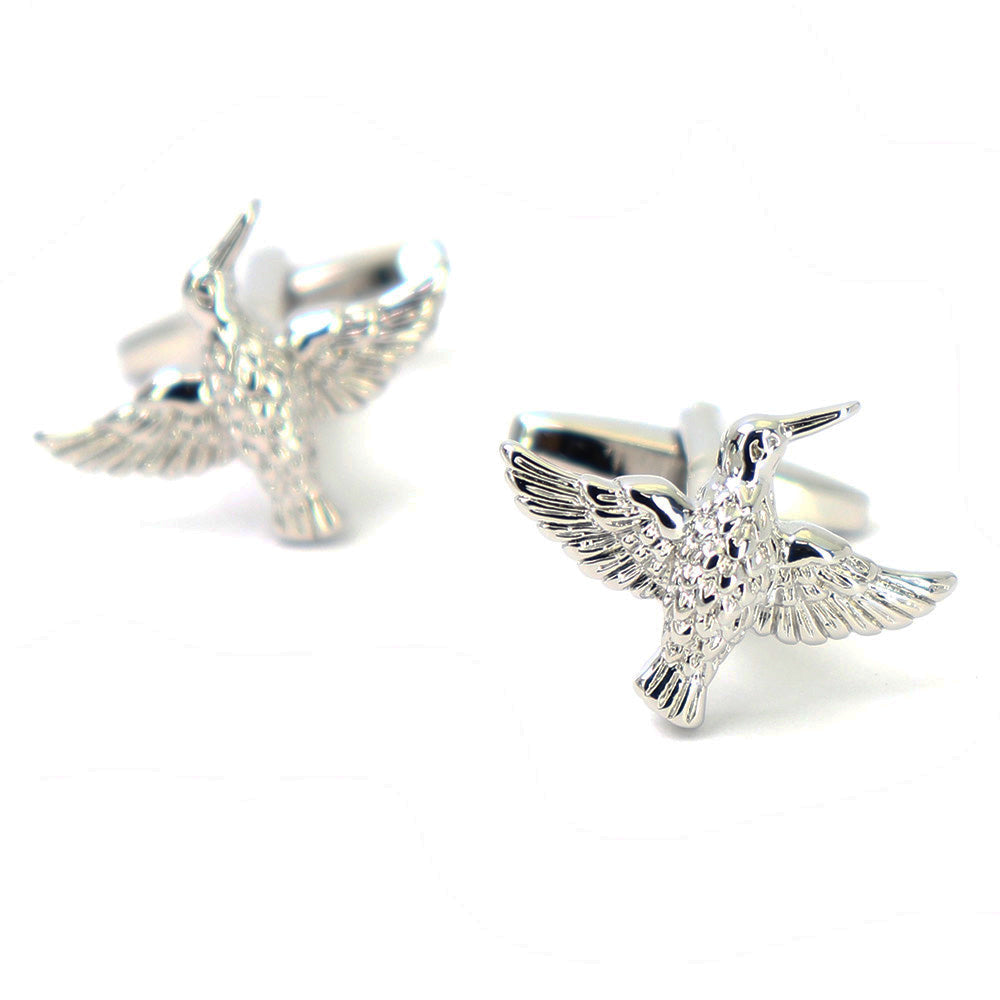 はばたく鳥-カフスボタン-銀色-系-男女-カフリングス-営業マン-おしゃれ-かわいい-結婚式-カジュアル-シンプル-スーツ-人気-プレゼント-ギフト-入園式-入学式-成人式