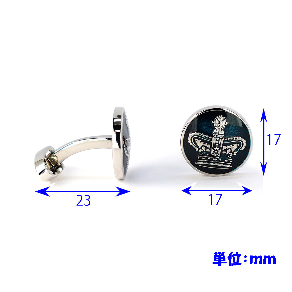 ヴィンテージ-王冠柄-カフスボタン-ラウンド型-男女-カフリングス-営業マン-個性-スーツ-人気-かわいい-プレゼント-ギフト-カフス専門店