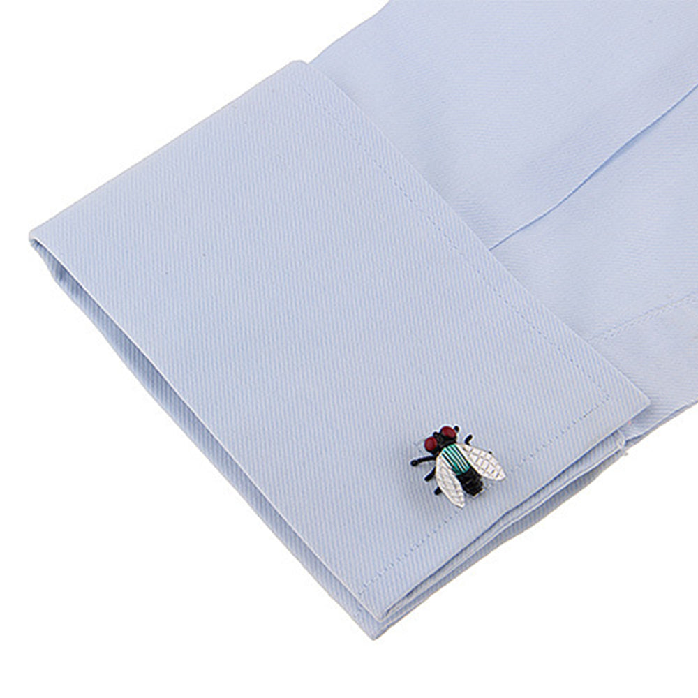 ハエ 昆虫 モチーフ カフスボタン ユニーク 個性的 男女 人気 プレゼント ギフト おしゃれ 結婚式 カジュアル スーツ カフス専門店