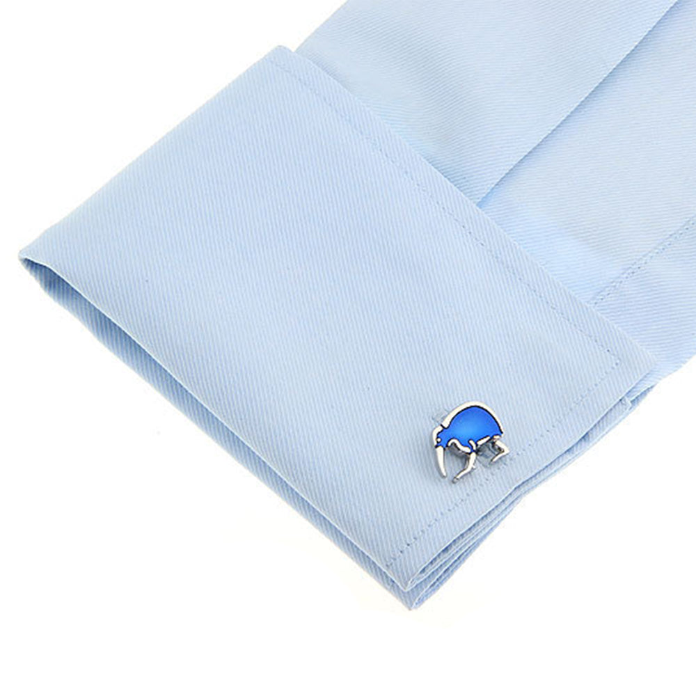 鳥 カフスボタン 鮮やか ブルー 動物 ユニーク 男女 カフリングス プレゼント ギフト おしゃれ かわいい 結婚式 カフス専門店