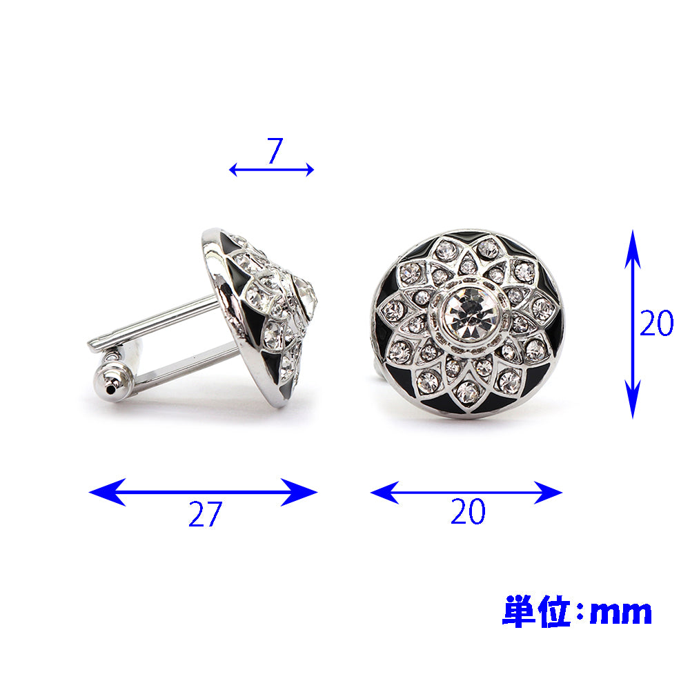 お花型 クリスタルが輝く カフスボタン ジュエル エレガント 営業マン おしゃれ ラグジュアリー 結婚式 スーツ 人気 プレゼント ギフト カフス専門店