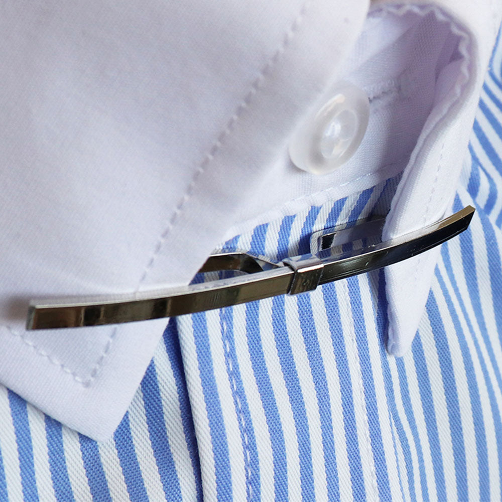 カラーバー ( クリップ ) シャツ の 襟止め 【シルバー】おしゃれ かわいい プレゼント 高級感 メンズ お礼 ギフト アクセサリー カフス専門店