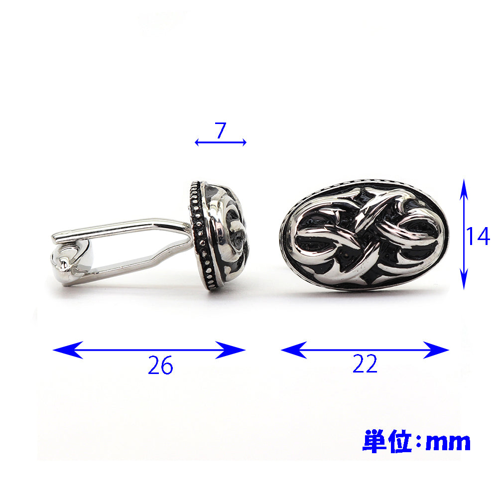 シルバー模様 カフスボタン ブラック かっこいい 営業マン 個性 スーツ 人気 おしゃれ カジュアル プレゼント ギフト 入園式 入学式 成人式 カフス専門店