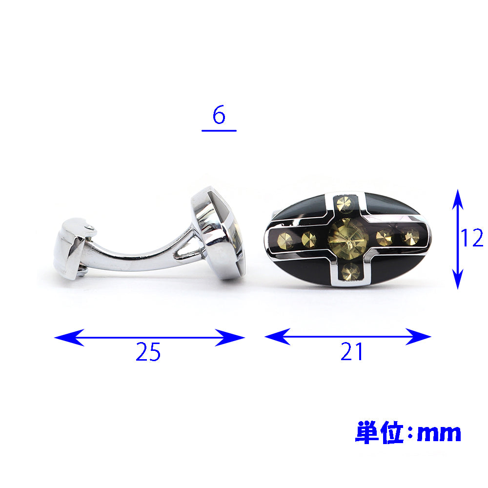 オーバル型 ブラック カフスボタン かっこいい 営業マン 個性 スーツ 人気 おしゃれ カジュアル プレゼント ギフト 入園式 入学式 成人式 カフス専門店