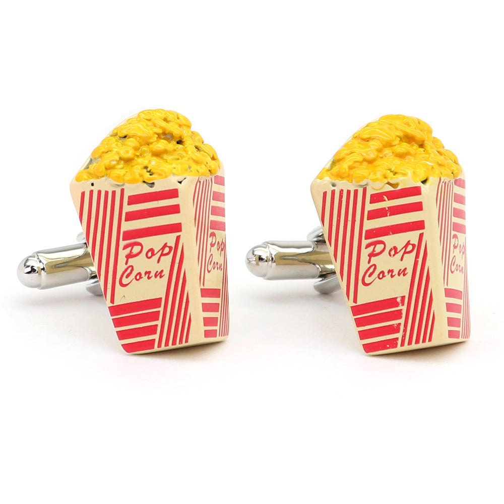 ポップコーン カフスボタン おもしろ系 ユニーク 個性 男女 キュート 映画 食べ物 かわいい カジュアル 人気 結婚式 プレゼント ギフト カフス専門店