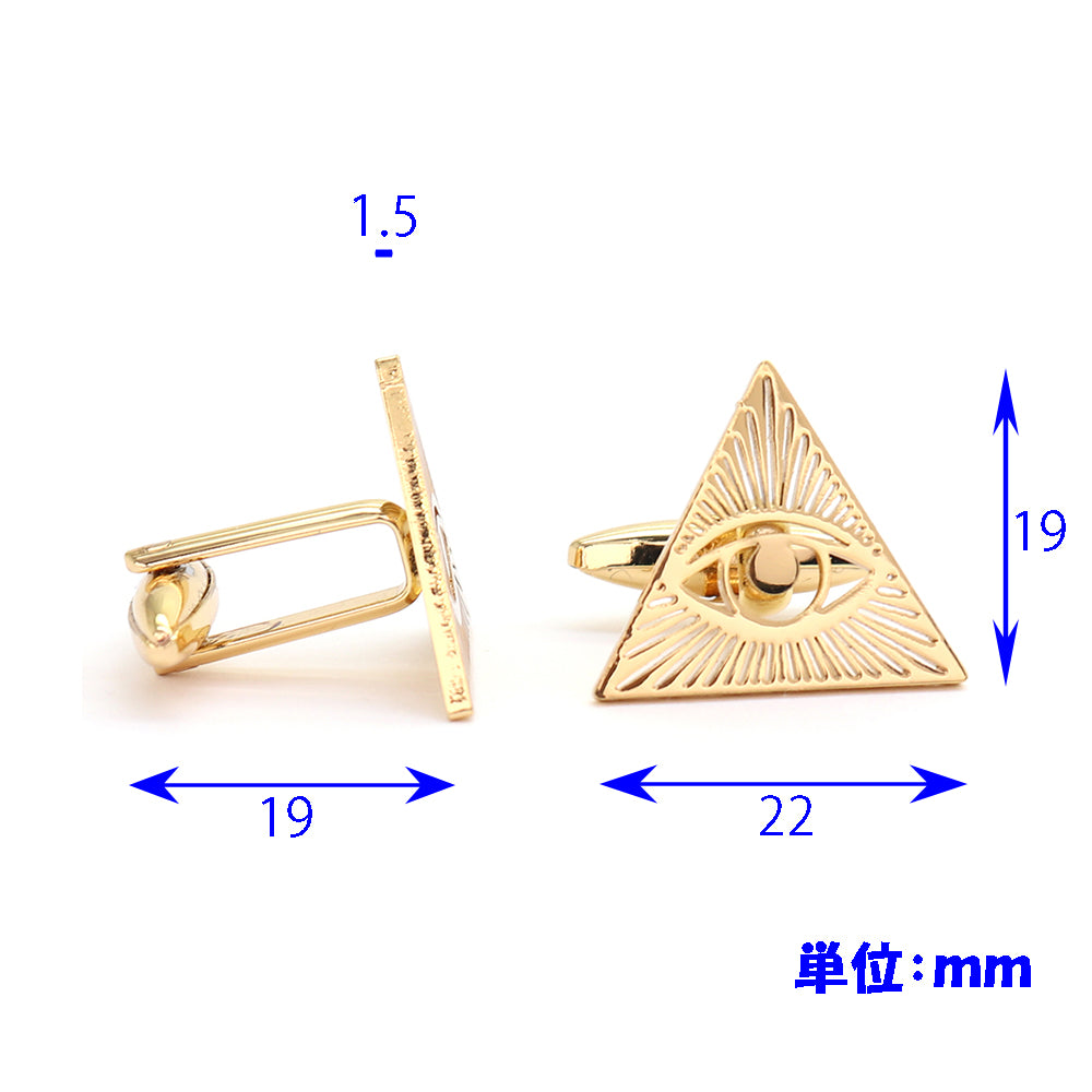 目 モチーフ カフスボタン ゴールド プロビデンスの目 神の全能の目 男女 カフリングス 営業マン 個性 スーツ 人気 プレゼント ギフト カフス専門店