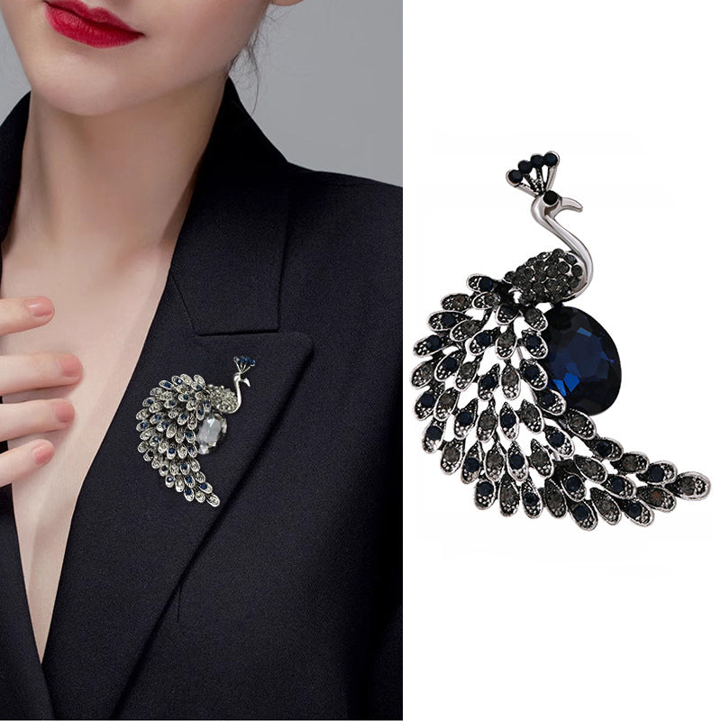 クジャク 孔雀 ブローチ レトロ ファッション コサージュ ピン エレガント 可愛い おしゃれ アクセサリー プレゼント 贈り物 メンズ レディース 子供 ジュエリー カフス専門店