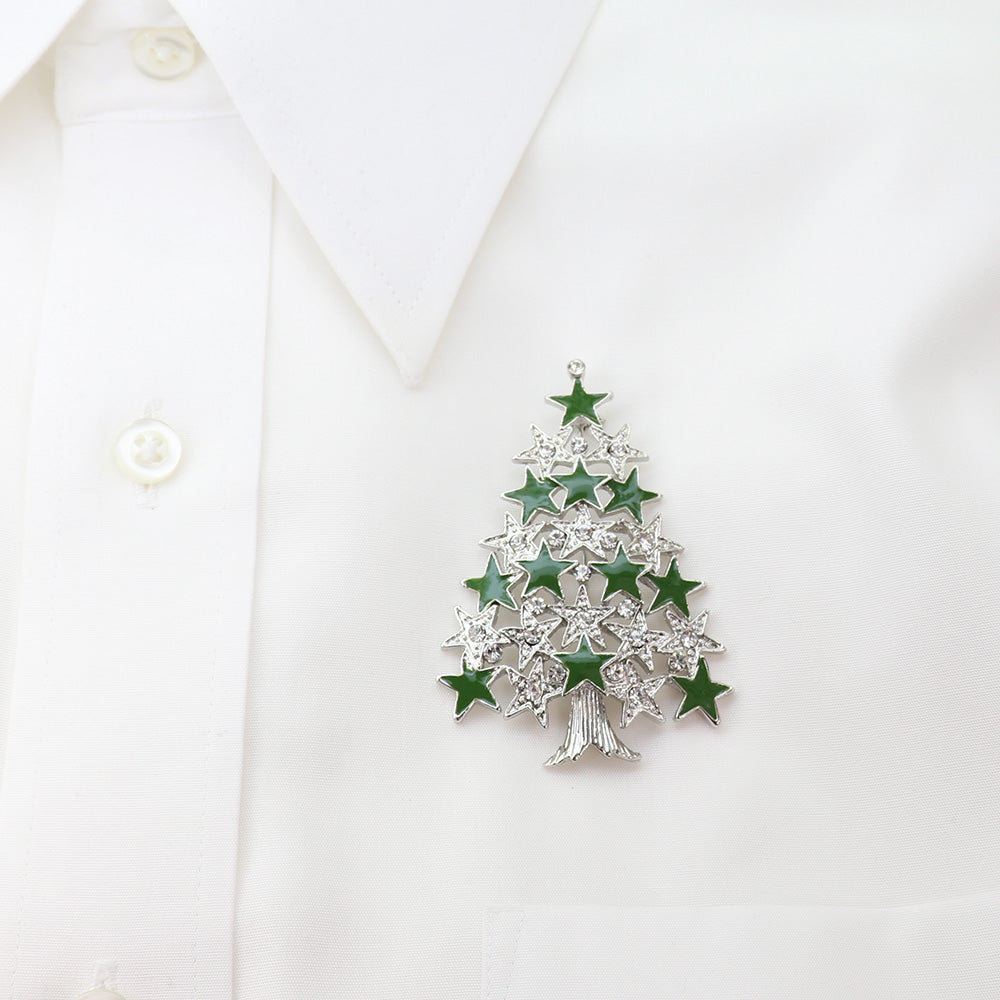【クリスマスを盛り上げる】クリスマスツリー ブローチ クリスマス イベント ファッション ピン 可愛い おしゃれ アクセサリー プレゼント 贈り物 メンズ レディース 子供 ジュエリー カフス専門店