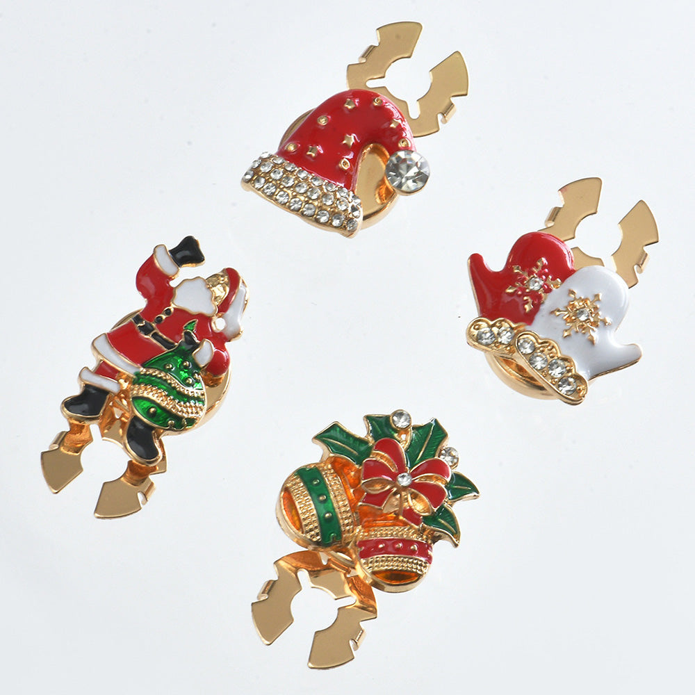 【小さなワンポイントで、一気に華やかクリスマス!】サンタクロース クリスマス ボタンカバー メンズ レディース シャツ 鞄 帽子 小物 アクセサリー クリスマスギフト プレゼント パーティー 選べる種類