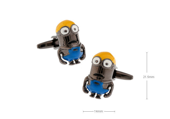 色付き-ロボット-黄-藍-色-カフスボタン-カラフル-おもしろ系-男-ユニーク-カフリングス-プレゼント-おしゃれ-かわいい-大人気-結婚式-カフス専門店