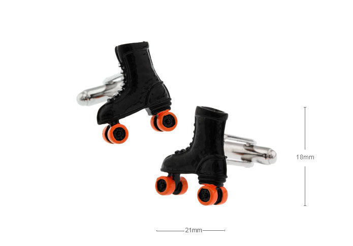 色付き-ローラースケート-黒-色-カフスボタン-ブラック-スポーツ-男女-趣味-ユニーク-カフリングス-プレゼント-おしゃれ-かわいい-大人気-結婚式-カフス専門店