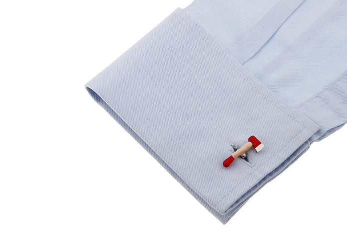 色付き-手斧-薪割り-ハンマー-ベージュ-赤-色-カフスボタン-レッド-おもしろ系-男女-趣味-ユニーク-カフリングス-プレゼント-おしゃれ-斧-人気-結婚式-カフス専門店