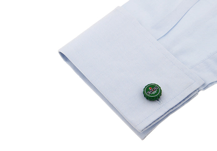 海外-ビール-の-様-な-王冠-緑色-カフスボタン-グリーン-おもしろ系-男女-ユニーク-カフリングス-個性-プレゼント-人気-カフス専門店